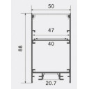 Profilis LED juostai, paviršinis, prie grindų, baltas, baltas dangtelis