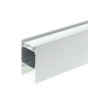 Profilis LED juostai, paviršinis, prie grindų, baltas, baltas dangtelis
