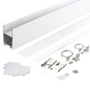 Profilis LED juostai, paviršinis, prie grindų, baltas, baltas dangtelis