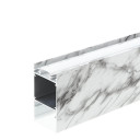 Profilis LED juostai, paviršinis, prie grindų, marmurinis, baltas dangtelis