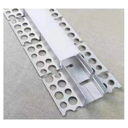 Profilis LED juostai, priglaistomas, baltas, baltas dangtelis, lenkiamas