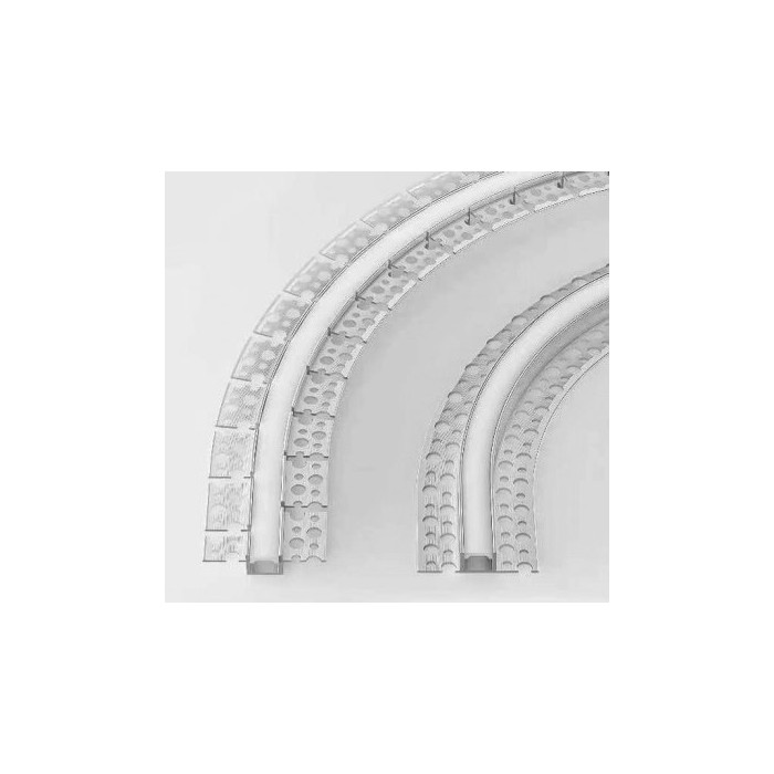 Profilis LED juostai, priglaistomas, baltas, juodas dangtelis, lenkiamas