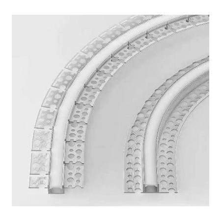 Profilis LED juostai, priglaistomas, baltas, juodas dangtelis, lenkiamas