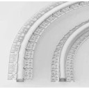 Profilis LED juostai, priglaistomas, baltas, juodas dangtelis, lenkiamas