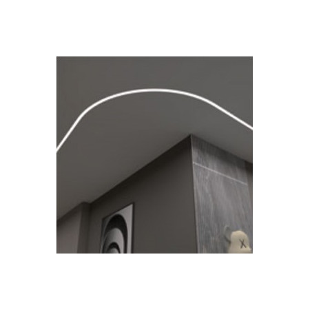 Profilis LED juostai, priglaistomas, baltas, juodas dangtelis, lenkiamas