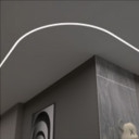 Profilis LED juostai, priglaistomas, baltas, juodas dangtelis, lenkiamas