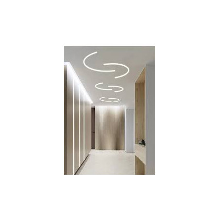 Profilis LED juostai, priglaistomas, baltas, juodas dangtelis, lenkiamas