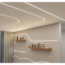 Profilis LED juostai, priglaistomas, baltas, juodas dangtelis, lenkiamas