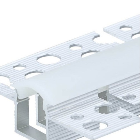 Profilis LED juostai, priglaistomas, baltas, juodas dangtelis, lenkiamas