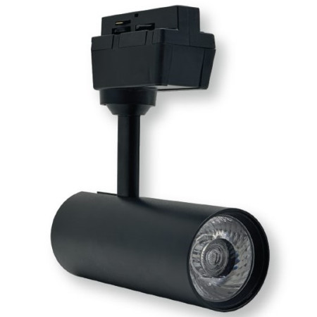 LED bėginis šviestuvas, 1F, 12W, 1200Lm, juodas, šilta balta šviesa