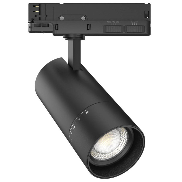 LED bėginis šviestuvas, 3F, 20W/25W/30W, 90Lm/W, juodas, CCT spalvos