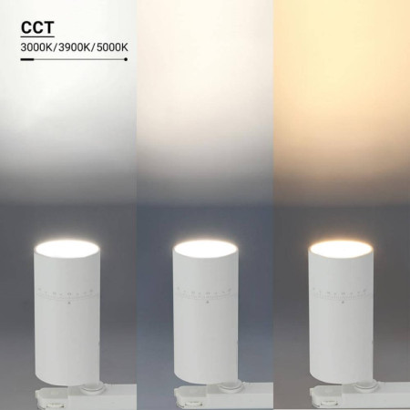 LED bėginis šviestuvas, 3F, 20W/25W/30W, 90Lm/W, baltas, CCT spalvos