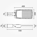 LED gatvės šviestuvas, reguliuojamas spindulys, 5 metai garantija, 100W, neutrali balta šviesa
