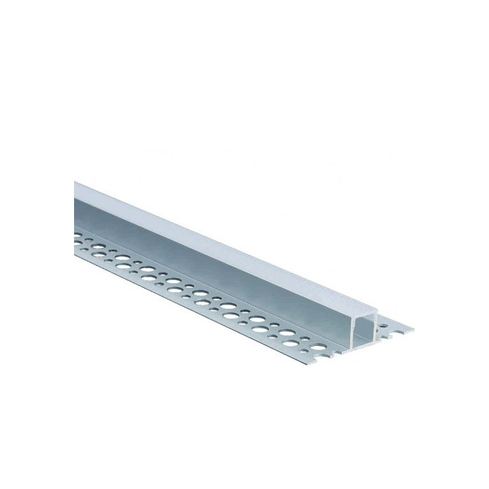 Profilis LED juostai, priglaistomas, sidabrinis, baltas dangtelis