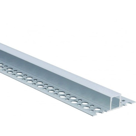 Profilis LED juostai, priglaistomas, sidabrinis, baltas dangtelis