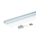 Profilis LED juostai, priglaistomas, sidabrinis, baltas dangtelis