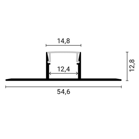 Profilis LED juostai, priglaistomas, sidabrinis, baltas dangtelis