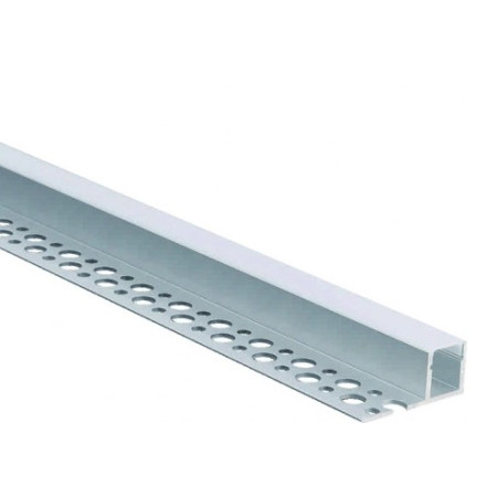 Profilis LED juostai, priglaistomas, sidabrinis, baltas dangtelis