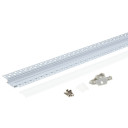 Profilis LED juostai, priglaistomas, sidabrinis, baltas dangtelis