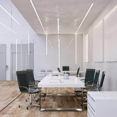 Profilis LED juostai, priglaistomas, sidabrinis, baltas dangtelis