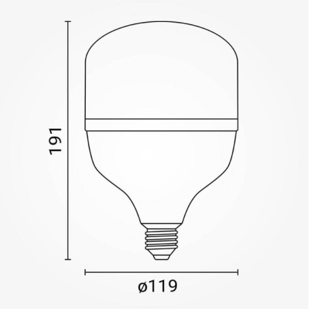 LED lemputė E27 T120 40W, neutrali balta šviesa