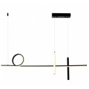 LED pakabinamas šviestuvas, 24W, juodas, šilta balta šviesa