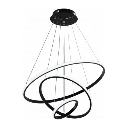 LED pakabinamas šviestuvas, 78W, juodas, dimeriuojamas, nuotolinis valdymas, CCT