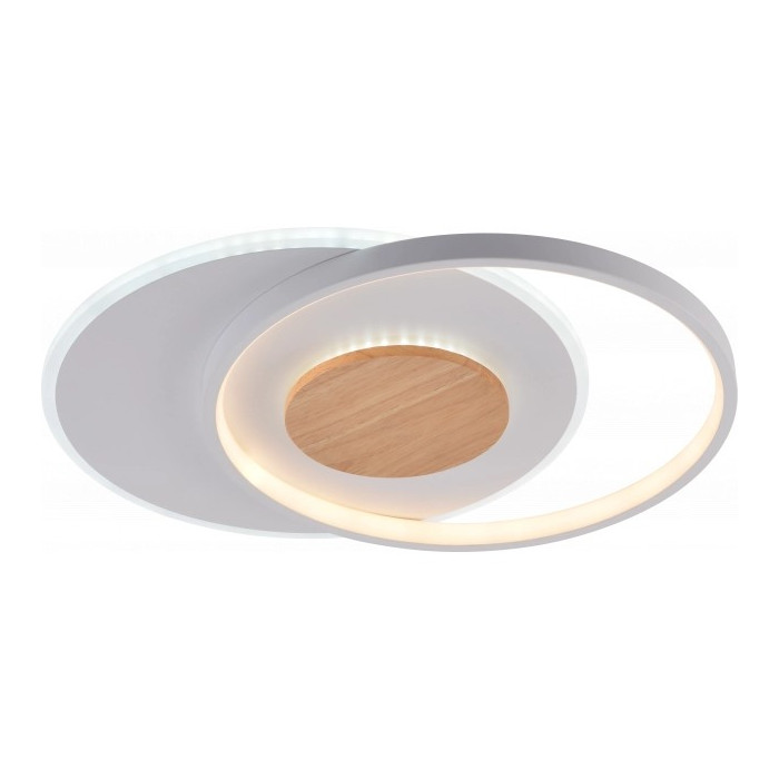 LED lubų šviestuvas, 54W, baltas/medis, dimeriuojamas, nuotolinis valdymas, CCT