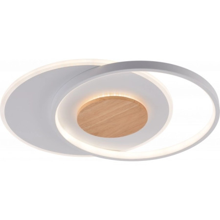 LED lubų šviestuvas, 54W, baltas/medis, dimeriuojamas, nuotolinis valdymas, CCT