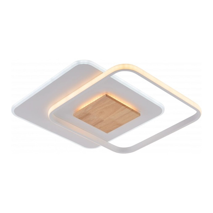 LED lubų šviestuvas, 60W, baltas/medis, dimeriuojamas, nuotolinis valdymas, CCT