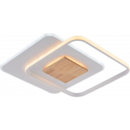 LED lubų šviestuvas, 60W, baltas/medis, dimeriuojamas, nuotolinis valdymas, CCT