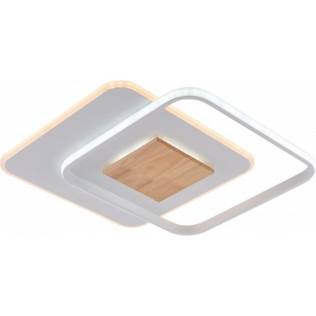 LED lubų šviestuvas, 60W, baltas/medis, dimeriuojamas, nuotolinis valdymas, CCT