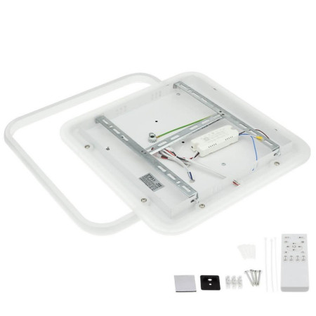 LED lubų šviestuvas, 60W, baltas/medis, dimeriuojamas, nuotolinis valdymas, CCT