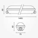 LED šviestuvas, 55W, vandeniui atsparus, 150cm, avarinis režimas, neutrali balta šviesa