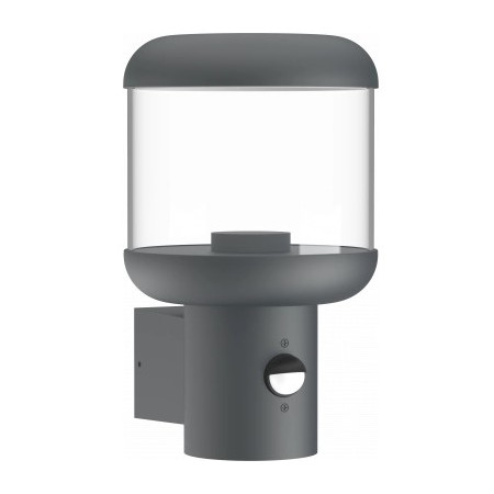 LED sieninis Up šviestuvas, tamsiai pilkas, PIR jutiklis