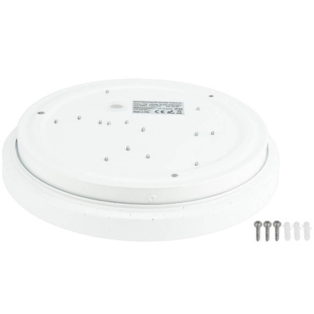 LED lubų šviestuvas, 12W, DIP-Switch, matinis gaubtas žvaigždutėmis, CCT šviesa