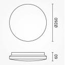 LED lubų šviestuvas, 12W, DIP-Switch, matinis gaubtas žvaigždutėmis, CCT šviesa