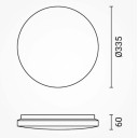 LED lubų šviestuvas, 18W, DIP-Switch, matinis gaubtas, CCT šviesa