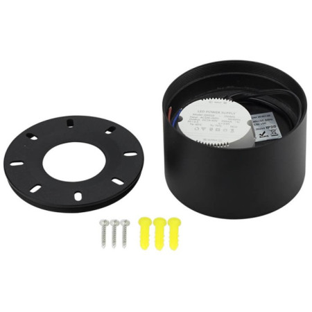 LED lubų šviestuvas, 10W, juodas, neutrali balta šviesa