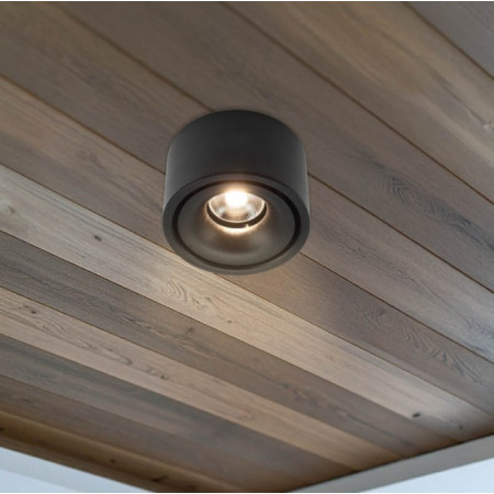 LED lubų šviestuvas, 10W, juodas, šilta balta šviesa