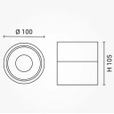 LED lubų šviestuvas, 12W, juodas, reguliuojamas, neutrali balta šviesa