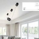 LED lubų šviestuvas, 12W, juodas, reguliuojamas, šilta balta šviesa