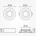 LED lubų šviestuvas, 5W, baltas, reguliuojamas, CCT šviesa