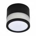 LED lubų šviestuvas, 7W, apvalus, juodas, neutrali balta šviesa