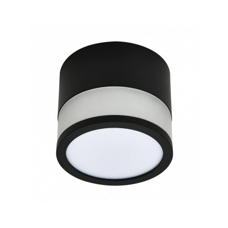 LED lubų šviestuvas, 12W, apvalus, juodas, šilta balta šviesa