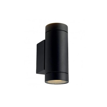 LED sieninis šviestuvas, juodas, cilindrinis, 2 lizdai, Max 70W