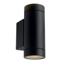 LED sieninis šviestuvas, juodas, cilindrinis, 2 lizdai, Max 70W