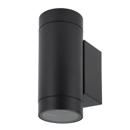 LED sieninis šviestuvas, juodas, cilindrinis, 2 lizdai, Max 70W