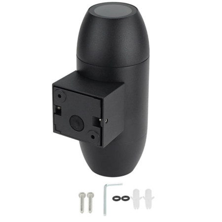 LED sieninis šviestuvas, juodas, kokonas, 2 lizdai, Max 70W