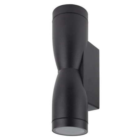 LED sieninis šviestuvas, juodas, verpstė, 2 lizdai, Max 70W